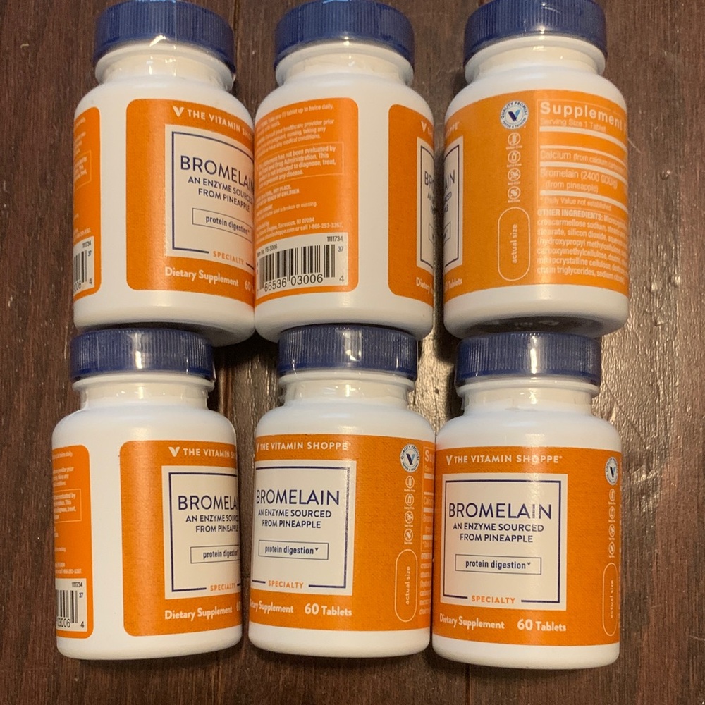 The Vitamin Shoppe Bromelain 60-Count Tablets - Orange & White Bottle